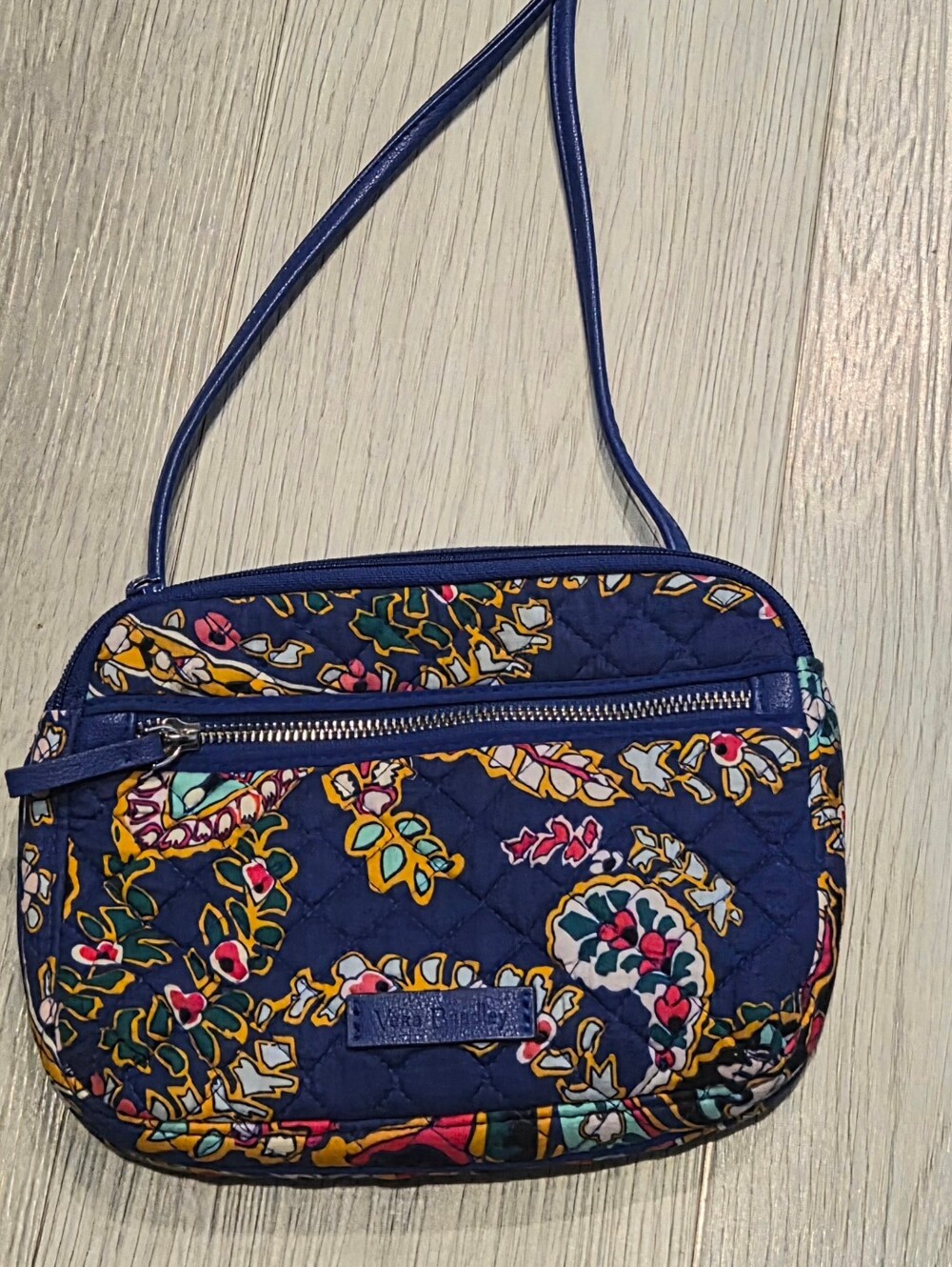 Vera Bradley Navy Floral Quilted Crossbody Bag